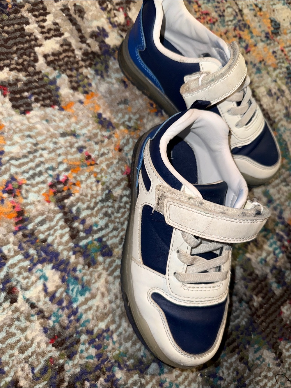 Carter's Navy and White Velcro Light Up Toddler Sneakers